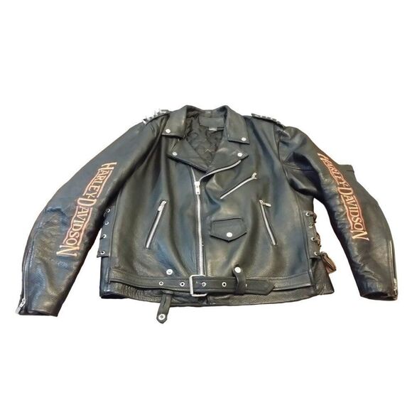 Harley-Davidson Black Leather Biker Jacket - Picture 10 of 12